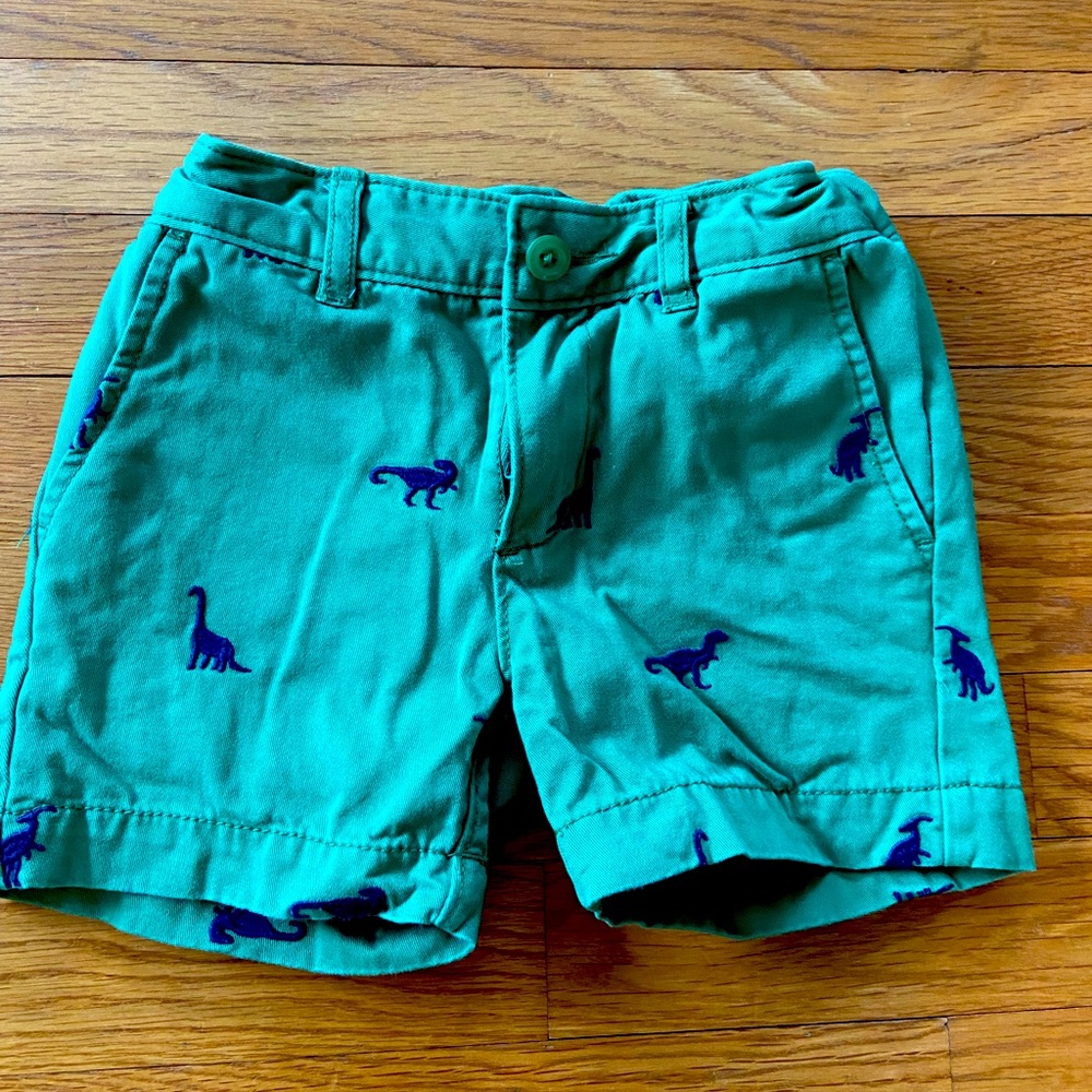 Size 3T Embroidered Dinosaur Shorts, Hanna Andersson. EUC.